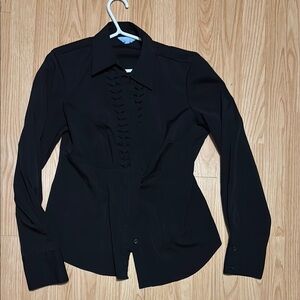Women's Black Button-Up Top